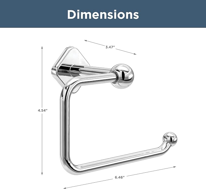 Franklin Brass Gainsville (1-Pack) Toilet Paper Holder, Euro Single Post Tissue Roll Wall Mount TP Storage, Polished Chrome Bathroom Decor, Accessories GNV50-PC