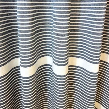 Serafina Home Nautical Striped Navy Denim Blue & White Shower Curtain