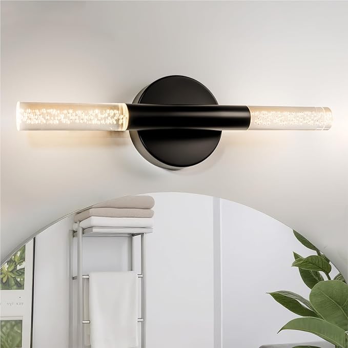 LED Bathroom Vanity Lights,16 inch Bathroom Light Fixtures Over Mirror,3000K Natural Warm Light, ETL＆UL Listed, Modern Wall Sconce for Bedroom,Living Room,Hallway,Black