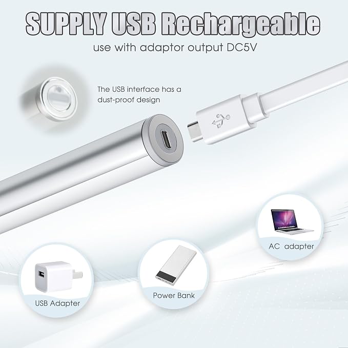 Benature LED Mirror Lights Portable Rechargeable Vanity Light 3 Brightness Touch Control Makeup Light for Bathroom Dressing Room 2 Packs | Portable, Rechargeable, 3 Brightness Levels, Touch Control, For Bathroom Dressing Room