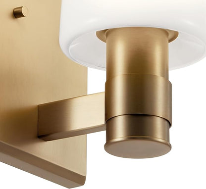 Kichler Adani 1-Light Wall Sconce, Modern Light with Opal Glass in Champagne Bronze, for Bathroom, Powder Room, Kitchen, Bedroom, or Hallway (8.5" x 5"), 55174CPZ