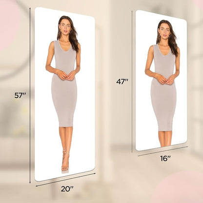 iCAGY Acrylic Self Adhesive Mirror Sheet for Wall | Plastic, Non Glass, Sticky, Kid Safety Mirror Tiles for Wall, 20x57 inch 4 Pcs