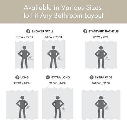 Madison Park Spa Waffle Weave Long Shower Curtain, 72 x 78, Taupe | Striped, Pieced Fabric Design, 3M Scotchgard Moisture Management, Hotel Quality, Modern, for Bathroom, OEKO-TEX Certified