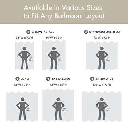 Madison Park Spa Waffle Weave Stall Shower Curtain, 36 x 72, Taupe | Striped, Pieced Fabric Design, 3M Scotchgard Moisture Management, Hotel Quality, Modern, for Bathroom, OEKO-TEX Certified