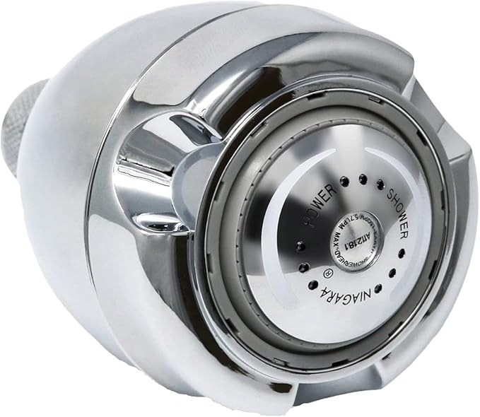 Niagara Conservation N2912CH Earth Spa 3-Spray with 1.25 GPM 2.7-in. Wall Mount Adjustable Fixed Shower Head in Chrome, 1-Pack | Bathroom Shower Head Sprayer with Pressure Compensation Technology