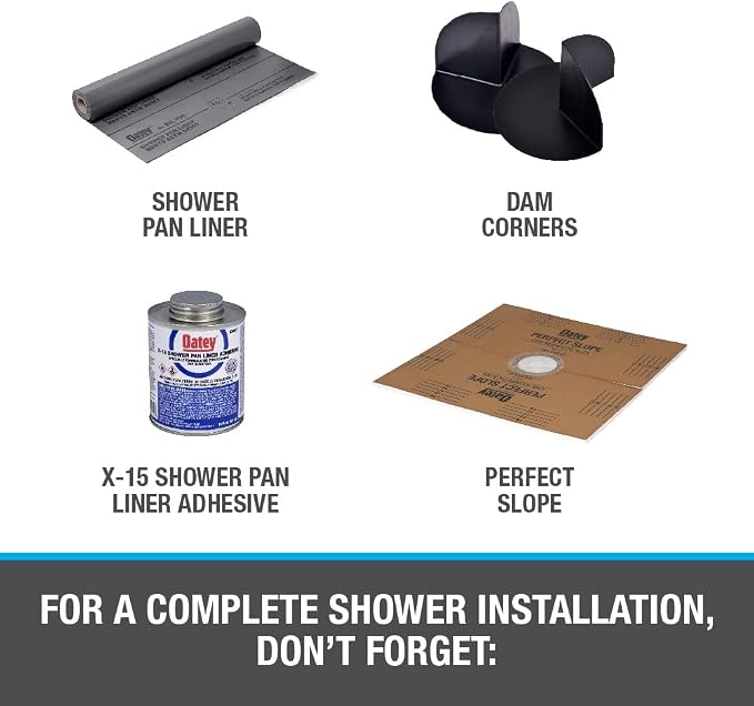 Oatey PVC Shower Pan Liner Kit Gray 5' x 6'
