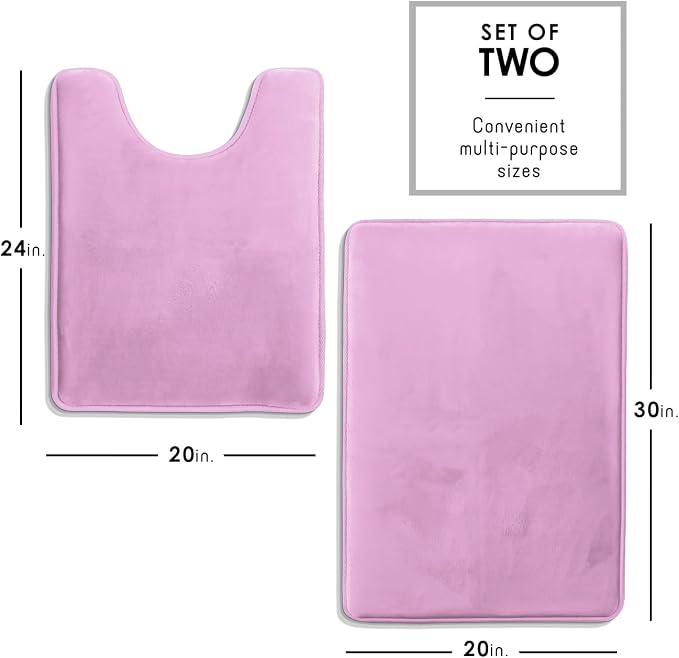 Clara Clark Bathroom Rugs, Velvet Memory Foam Bath Mat, Non-Slip Bath Rugs, Machine Wash, Dries Quickly, Ultra Soft Plush Bath Mats for Bathroom,
