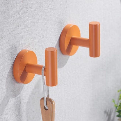 Bathroom Hardware Set,5 Pieces Bathroom Towel Bar Set,24 inch Towel Bar,Towel Ring for Bathroom,Robe Towel Hooks,Toilet Paper Holder Wall Mounted(Drilling),Orange,SE96006S-5HOR