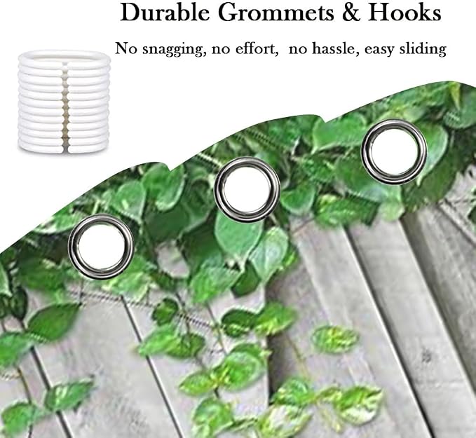 Rustic Wooden Board Barn Door Shower Curtain Sets for Bathroom, Vintage Farmhouse Wooden Theme Plank Green Leaves Bath Curtain, Fabric Grass and Flowers Spring Decoration Curtains with Hooks 72X84IN