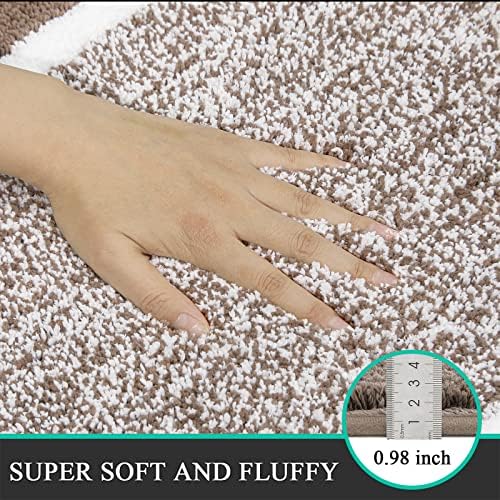 Pauwer Bathroom Rugs Sets 2 Piece, Non Slip Washable Bath Mat, Coffee