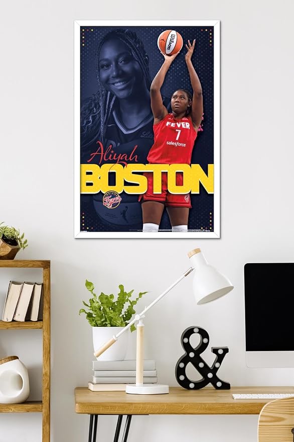 Trends International WNBA Indiana Fever - Aliyah Boston 25 Wall Poster, 34L x 22.4W, White Framed Version