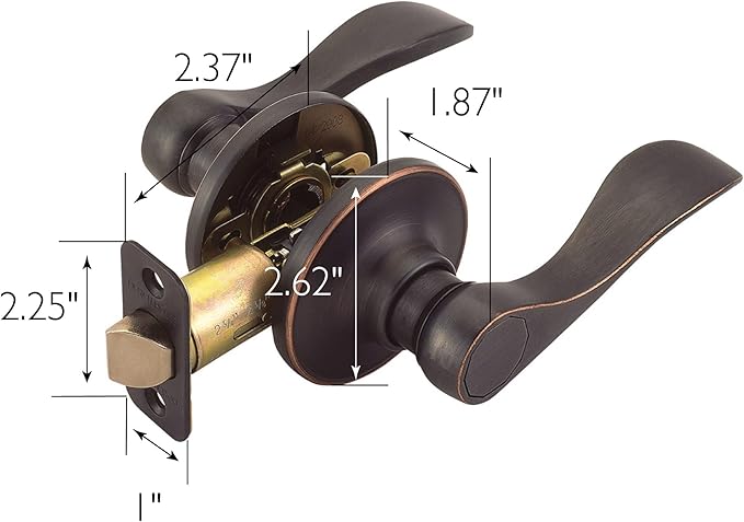 Design House Springdale Passage Hall Closet Interior Door Lever Handle Lockset, Oil-Rubbed Bronze, 6.375 in x 1.94 in x 2.625 in, Item 700526