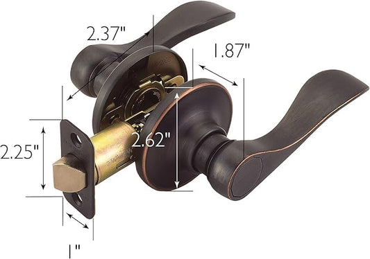 Design House Springdale Passage Hall Closet Interior Door Lever Handle Lockset, Oil-Rubbed Bronze, 6.375 in x 1.94 in x 2.625 in, Item 700526