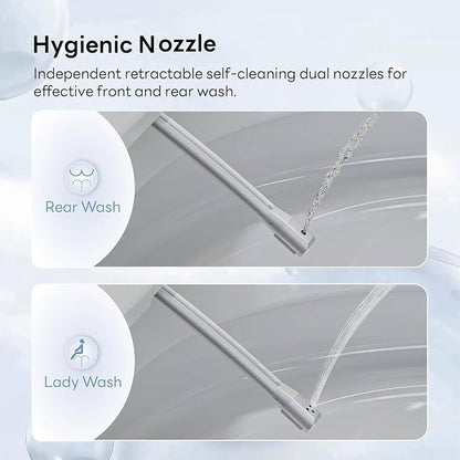 CD-W10V Non-Electric Bidet Toilet, Elongated, Glod | MAP 1000g Powerful Flush Smart Toilet, ADA comfort height, air pressure assisted,soft open/close,Foot-kick Flush,1.0 GPF
