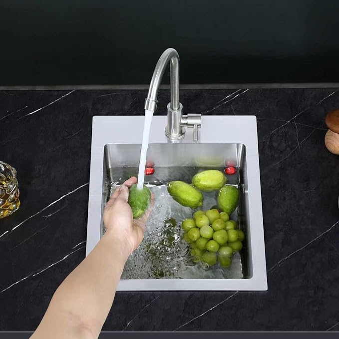 13 x 18 inch Bar Sink, Drop-in Tight Radius Brushed Stainless Steel Topmount Kitchen Sink Single Bowl
