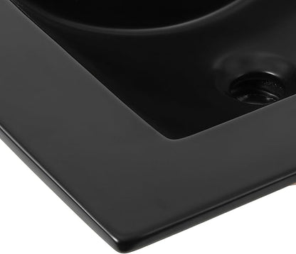 JONATHAN Y SNK1001B Ancillary 3-Hole 24 in. W x 18.25 in. D Classic Contemporary Rectangular Ceramic Single Sink Basin Vanity Top, Black