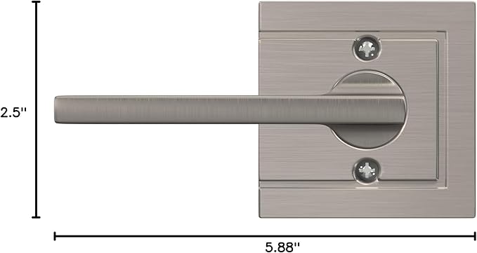 SCHLAGE Lock Company Latitude Lever with Upland Trim Non-Turning Lock, Satin Nickel (F170 LAT 619 ULD)