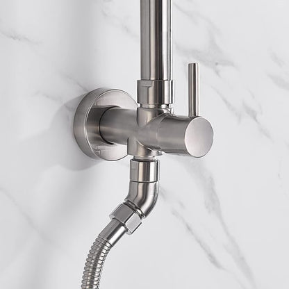 SUMERAIN Brushed Nickel Retrofit Shower System | 9 Inch Rain Shower Head, Brass, Easy DIY Installation for Remodel, Adjustable Slide Bar