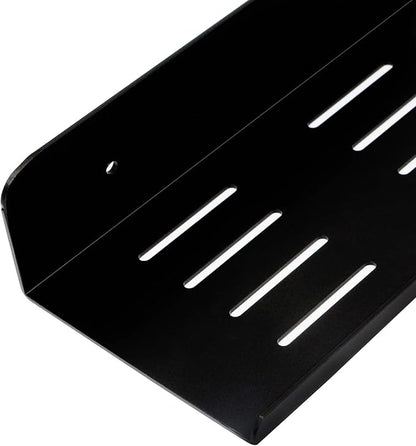SinLoon 7.8 Inch Small Shelf in Flat Satin Aluminum Bathroom Shelf Wall Mount for Small Speaker Smartphone, Tablet, Toiletries Black 2 Pack