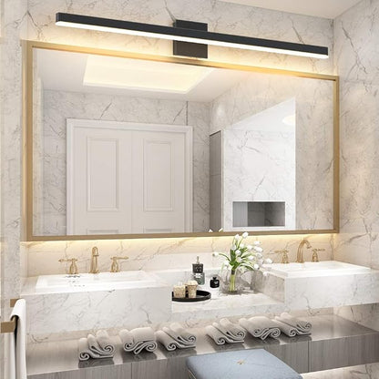 Aipsun 40 inch Modern Black Vanity Light LED Bathroom Vanity Light Fixtures Black Wall Light for Bathroom (Warm White)