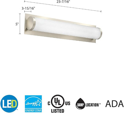 Lithonia Lighting FMVTRL 24IN MVOLT 30K 90CRI BN M4 LED Traditional Round Vanity Light, 3000k, 18 watts, 2-Foot, Brushed Nickel