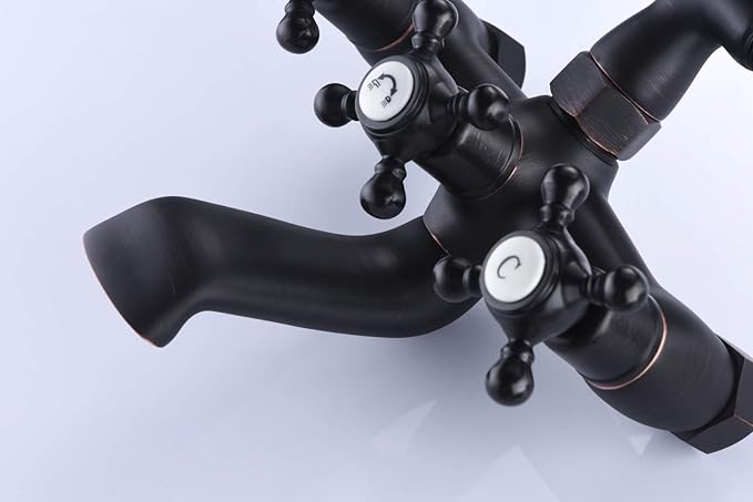 Sumerain Clawfoot Tub Faucet Bronze,Wall Mount Tub Filler in Oil Rubbed Bronze Finish