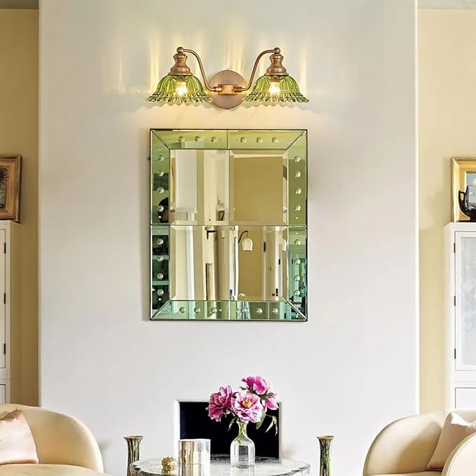 Green 2 Light Vanity Light Bathroom Light Vintage Bathroom Light Fixtures