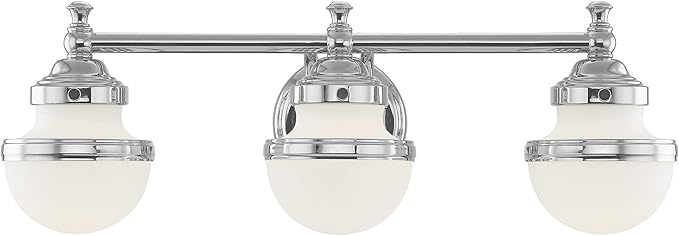 Livex Lighting 5713-05 Oldwick 3 Polished Chrome Bath Light, 24 x 7.25 x 8.25