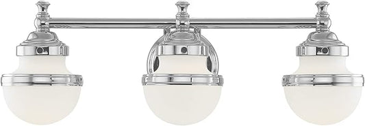 Livex Lighting 5713-05 Oldwick 3 Polished Chrome Bath Light, 24 x 7.25 x 8.25