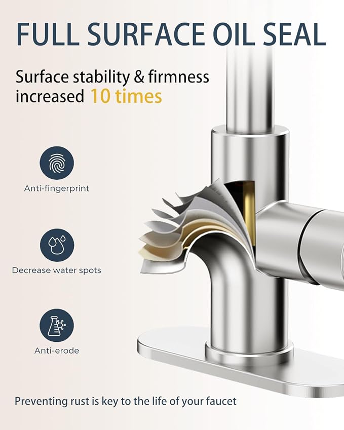 Bathroom Faucets, Bar Sink Faucet Single Hole for Bathroom Kitchen Campers with Pop-Up Drain Hose, Suitable for Farmhouse Vanity Lavatory