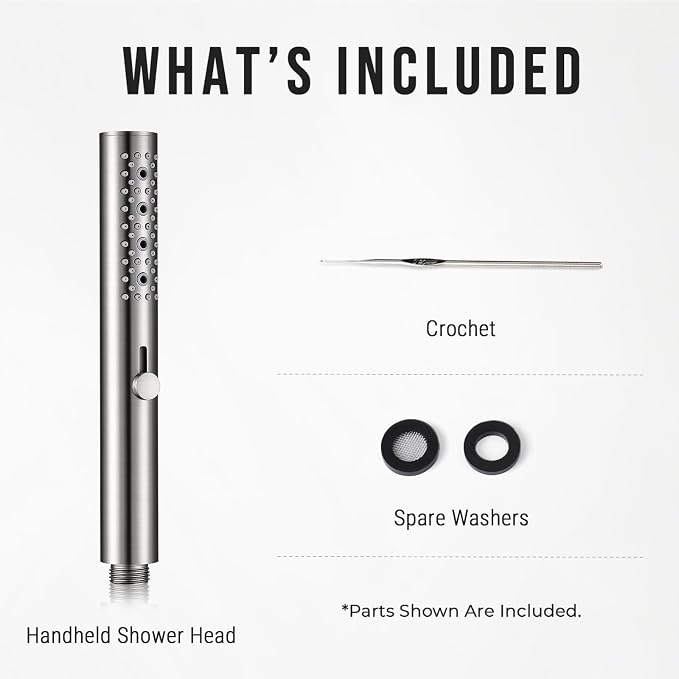 G-Promise All Metal Round 3 Function Handheld Shower Head(Brushed Nickel) | All Metal Construction, 3 Function Modes with Massage, Modern Look, Push Switch, Easy Installation