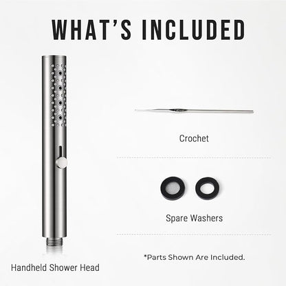G-Promise All Metal Round 3 Function Handheld Shower Head(Brushed Nickel) | All Metal Construction, 3 Function Modes with Massage, Modern Look, Push Switch, Easy Installation