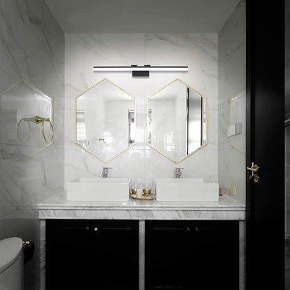 SOLFART Modern Bathroom Light Fixtures 39.3Inch Modern LED Vanity Lights Above Mirror Fixture Acrylic Black Light Strip