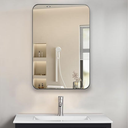 Bathroom Medicine Cabinet with 20"x26" Stainless Steel Framed Mirror,Recessed or Surface Mounted Bathroom Mirror Cabinet,Storage Cabinetfor Bathrooms, Guest Rooms, Apartments, Farmhouse Decor