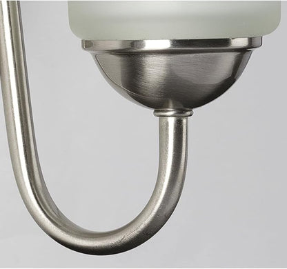 Progress Lighting Classic Collection 2-Light Etched Glass Traditional Bath Vanity Light Brushed Nickel, 7-7/8" x 13"