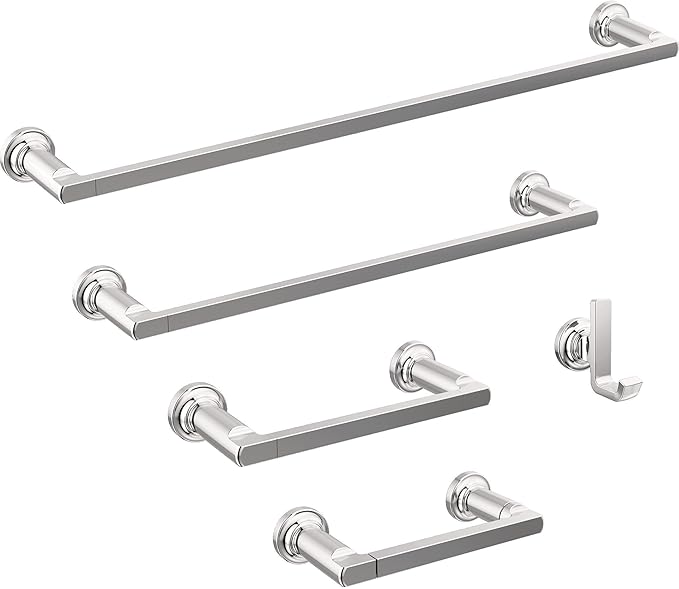 Delta Tetra (1-Pack) 18'' Towel Rack for Bathroom Polished Chrome Towel Bar for Bathroom Wall Towel Holder Rod Wall Mounted 78918