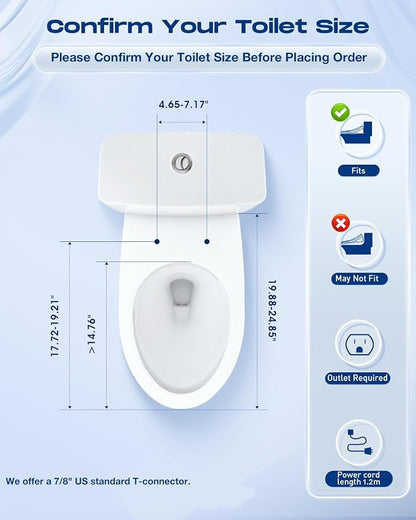 Sosh Electric Bidet Toilet Seat With Remote, Auto Open Lid, Elongated | Dryer, Feminine and Rear Wash, Self-Cleaning Nozzle, Adjustable Angle & Pressure, Eco, Night Light, Slow Close, Wider Seat