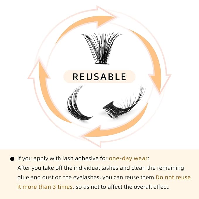 QUEWEL Cluster Lashes 240Pcs Individual Lashes 30D+40D C Curl Mix8-14mm | Lash Extensions Clusters Lashes Soft&Natural False Eyelashes Individual DIY Eyelash Extension at Home(30D+40D C MIX8-14)
