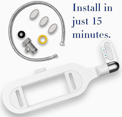 Bidet Toilet Seat Attachment Ultra Slim Bidet With Self Cleaning Dual Nozzle Adjustable Water Non Electric Bidet Fresh Water Spray for Sanitary and Feminine Wash (Sliver)