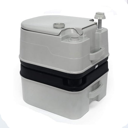 XKMT- Gray 24L Advanced Portable Toilet Flush Camping Travel Outdoor Picnic Piston Pump Commode [P/N: ET-TOILET002-24L]