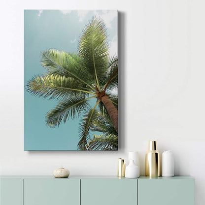 Renditions Gallery Nature Canvas Wall Art Paintings for Wall Decoration Palm Tree Sunlight Sky View Wall Hanging Tropical Artwork Prints for Bedroom Living Room Office Kitchen - 24"x36" LT02