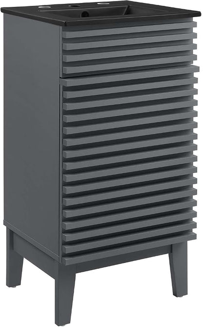 Modway Render 18" Bathroom Vanity With Sink in Gray Black