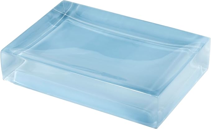 Izod - Soap Dish, Sleek Resin Countertop Accessories, Dorm Room Essentials, Modern Home Decor (Marina Collection, Blue)