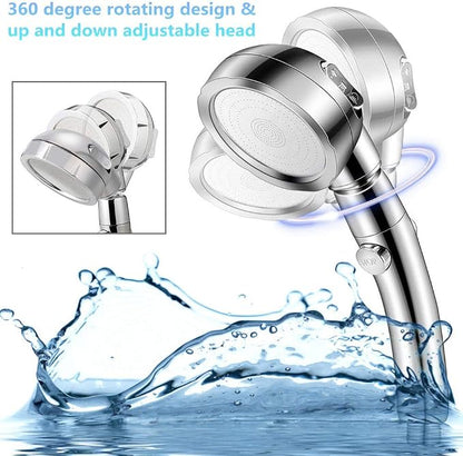 Handheld Shower Head（Without Hose and Bracket） - High Pressure Water Saving 360 Degree Rotating Adjustable Showerhead with ON/Off Switch and 3 Spray Settings RV Camper Bathroom Shower Sprayer