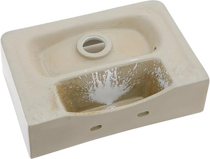 Sarlai Small Wall Mounted Vessel Sink Floating Corner Bathroom Sink | Wall Mount Ceramic Wall hung Pure Glossy White Ceramic Wash Basin 14.5x10x4.2 Inch for Tiny Room
