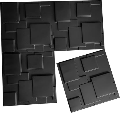 Art3d A10033BK 3D Wall Panels, Black, 32 Square Feet