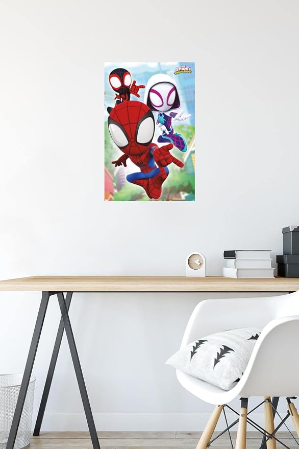 Trends International Marvel Spidey and His Amazing Friends - Webs Wall Poster, 14.72" x 22.37", Premium Poster & Mount Bundle