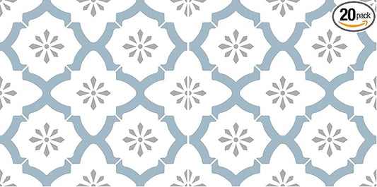 FloorPops FP2943 Alfama Peel & Stick Floor Tiles, Multicolor, Blue (Pack of 2)
