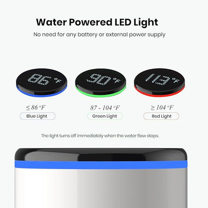 Cactus Bathroom Faucet – Single Hole Basin Tap with Water-Powered LED Temperature Display, 360° Swivel, 2 Water Modes, Easy DIY Install, Cream White
