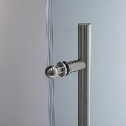 Woodbridge Frameless Bathtub Shower Doors 56-60" Width x 62" Height with 3/8"(10mm) Clear Tempered Glass in Brushed Nickel Finish
